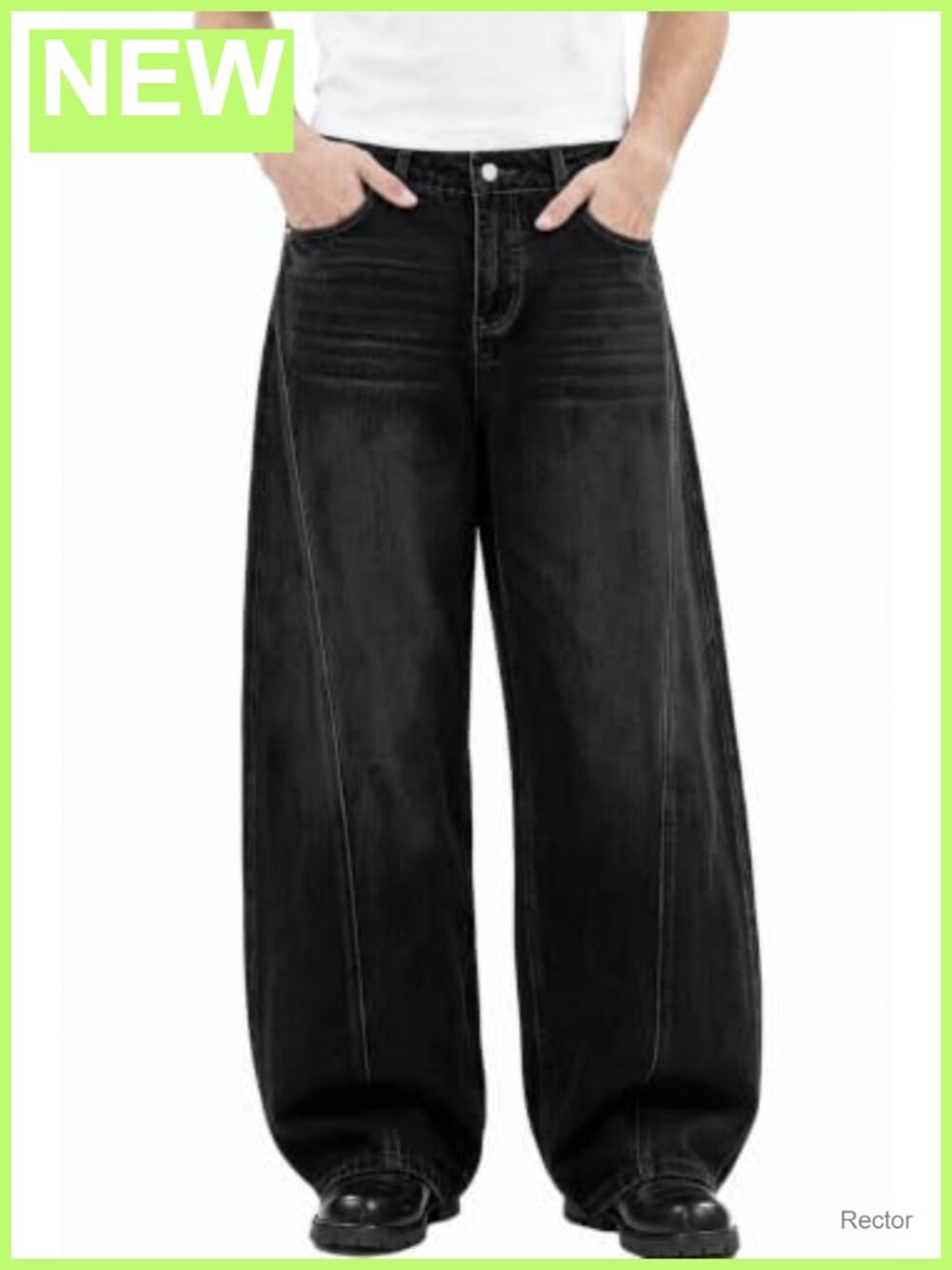 Men's Baggy Barrel Jeans Wide Leg Twisted Seam Y2K Denim Pants